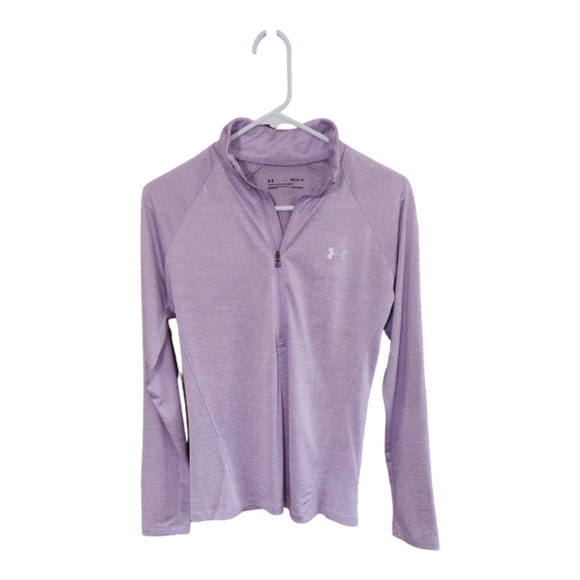 Under Armour Heatwave Long Sleeve, Half Zip Pullover, Light Purple - Picture 2 of 8